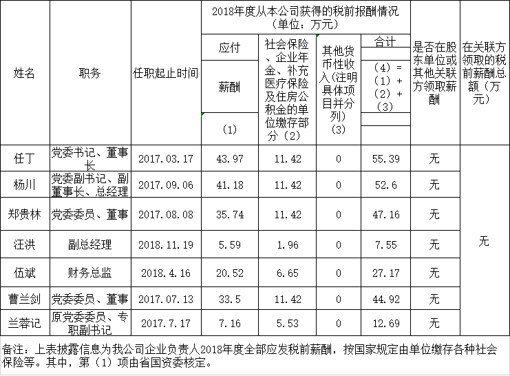 四川省Z6·尊龙凯时集团有限责任公司负责人2018年度薪酬情况